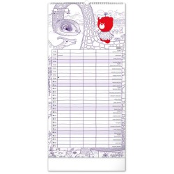 Rodinný plánovací kalendář TERIBEAR 2024, 21 x 42 cm