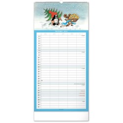 Nástěnný rodinný plánovací kalendář Krteček 2024, 21 x 42 cm