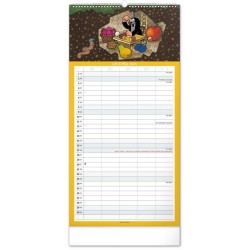 Nástěnný rodinný plánovací kalendář Krteček 2024, 21 x 42 cm