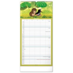 Nástěnný rodinný plánovací kalendář Krteček 2024, 21 x 42 cm