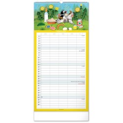 Nástěnný rodinný plánovací kalendář Krteček 2024, 21 x 42 cm