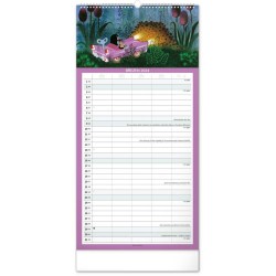 Nástěnný rodinný plánovací kalendář Krteček 2024, 21 x 42 cm