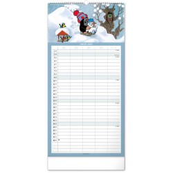 Nástěnný rodinný plánovací kalendář Krteček 2024, 21 x 42 cm
