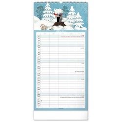 Nástěnný rodinný plánovací kalendář Krteček 2024, 21 x 42 cm