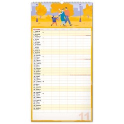 Nástěnný kalendář Rodinný plánovací XXL 2024, 33 x 64 cm