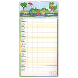 Nástěnný kalendář Rodinný plánovací XXL 2024, 33 x 64 cm