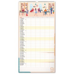 Nástěnný kalendář Rodinný plánovací XXL 2024, 33 x 64 cm