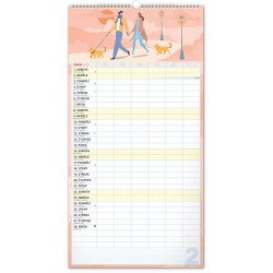 Nástěnný kalendář Rodinný plánovací XXL 2024, 33 x 64 cm