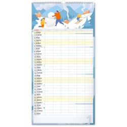 Nástěnný kalendář Rodinný plánovací XXL 2024, 33 x 64 cm