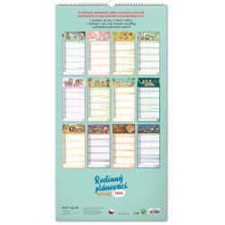 Nástěnný kalendář Rodinný plánovací XXL 2024, 33 x 64 cm