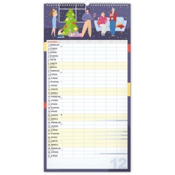 Nástenný kalendár Rodinný plánovací XXL 2024, 33 x 64 cm