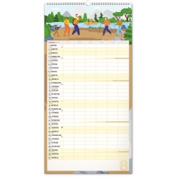 Nástenný kalendár Rodinný plánovací XXL 2024, 33 x 64 cm