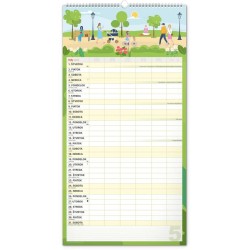 Nástenný kalendár Rodinný plánovací XXL 2024, 33 x 64 cm