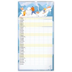 Nástenný kalendár Rodinný plánovací XXL 2024, 33 x 64 cm