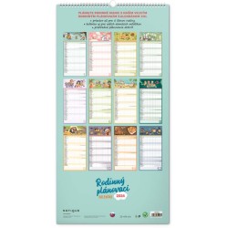 Nástenný kalendár Rodinný plánovací XXL 2024, 33 x 64 cm