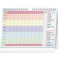 Týdenní rodinný plánovací kalendář s háčkem 2024, 30 x 21 cm