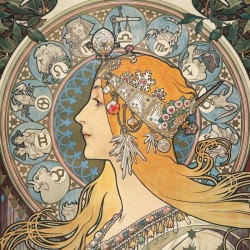 Poznámkový kalendář Alfons Mucha 2024, 30 x 30 cm