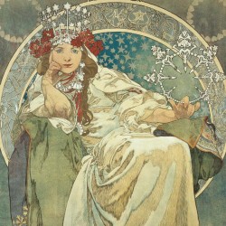 Poznámkový kalendář Alfons Mucha 2024, 30 x 30 cm