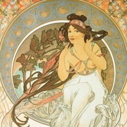 Poznámkový kalendář Alfons Mucha 2024, 30 x 30 cm