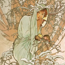 Poznámkový kalendář Alfons Mucha 2024, 30 x 30 cm