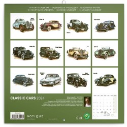 Poznámkový kalendář Classic Cars - Václav Zapadlík, 2024, 30 x 30 cm