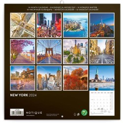 Poznámkový kalendář New York 2024, 30 x 30 cm
