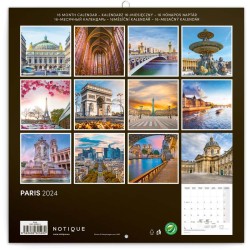 Poznámkový kalendář Paříž 2024, 30 x 30 cm
