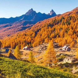 Poznámkový kalendář Alpy 2024, 30 x 30 cm