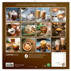 Poznámkový kalendář Káva 2024, voňavý, 30 x 30 cm