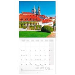 Poznámkový kalendář Praha 2024, 30 x 30 cm