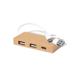 Hasgar USB rozbočovač z recyklovaného kartonu
