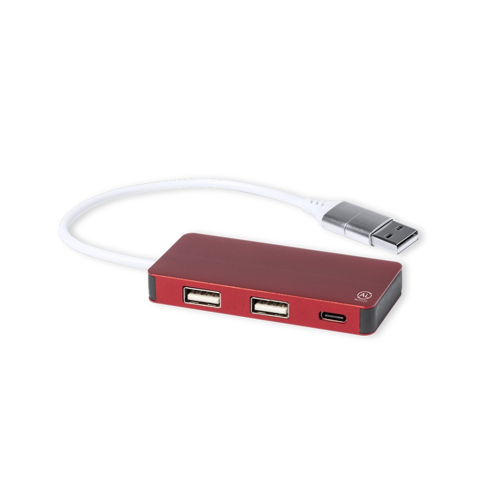 Kalat USB hub z recyklovaného hliníku