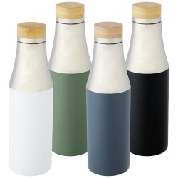 Nerezová termo láhev o objemu 540 ml s měděnou vakuovou izolací a bambusovým víčkem Hulan