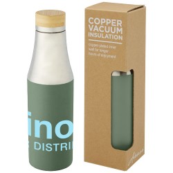 Nerezová termo láhev o objemu 540 ml s měděnou vakuovou izolací a bambusovým víčkem Hulan