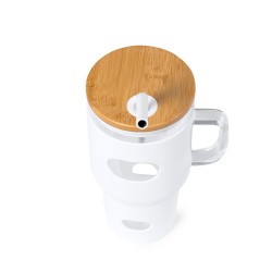 Namun Velký skleněný hrnek s brčkem