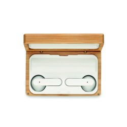 OREBAM Sluchátka TWS v bambusovém pouz