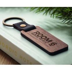 NAWKEY Klíčenka z ořechu a PU