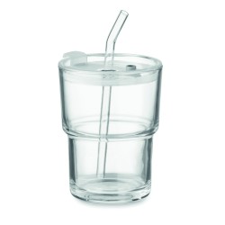 SIP Skleněný kelímek s brčkem 400ml