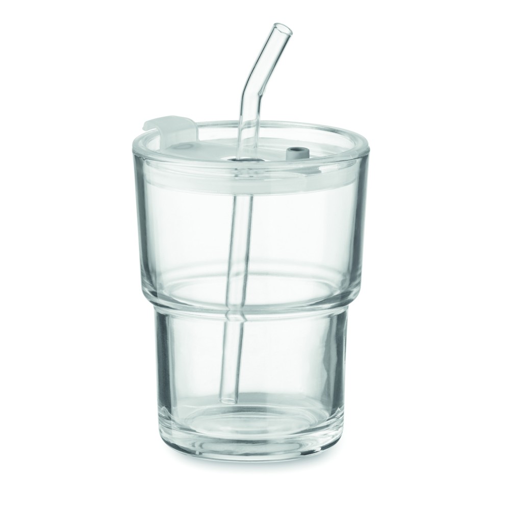 SIP Skleněný kelímek s brčkem 400ml