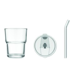 SIP Skleněný kelímek s brčkem 400ml