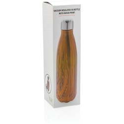 Nerezová termo láhev v dekoru dřeva