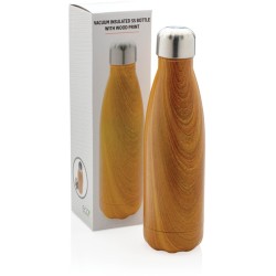 Nerezová termo láhev v dekoru dřeva