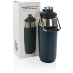 Nerezová termo láhev s duálním uzávěrem 1l