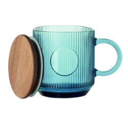 VITRIO MUG Žebrovaný skleněný hrnek 300ml