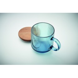 VITRIO MUG Žebrovaný skleněný hrnek 300ml