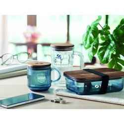 VITRIO MUG Žebrovaný skleněný hrnek 300ml