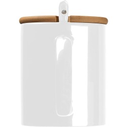 Keramický hrnek se lžičkou a bambusovým víčkem