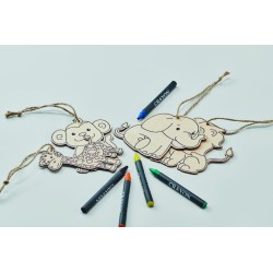 THEZOO Sada 4 dřevěných visaček