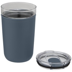 Skleněný kelímek o objemu 420 ml s vnější stěnou z recyklovaného plastu Bello