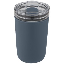 Skleněný kelímek o objemu 420 ml s vnější stěnou z recyklovaného plastu Bello